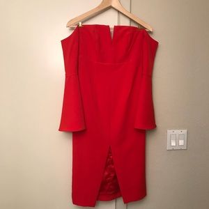 Nasty Gal Red Bell Sleeve Party Dress